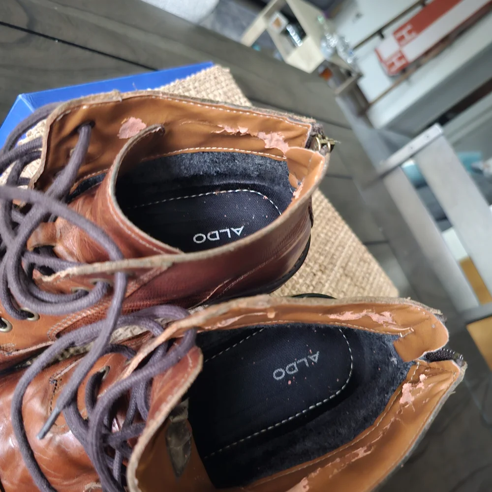 Aldo Men's Tan Leather Lace-Up Boots